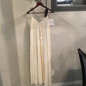 American Eagle Flowy Crochet Top Maxi Dress